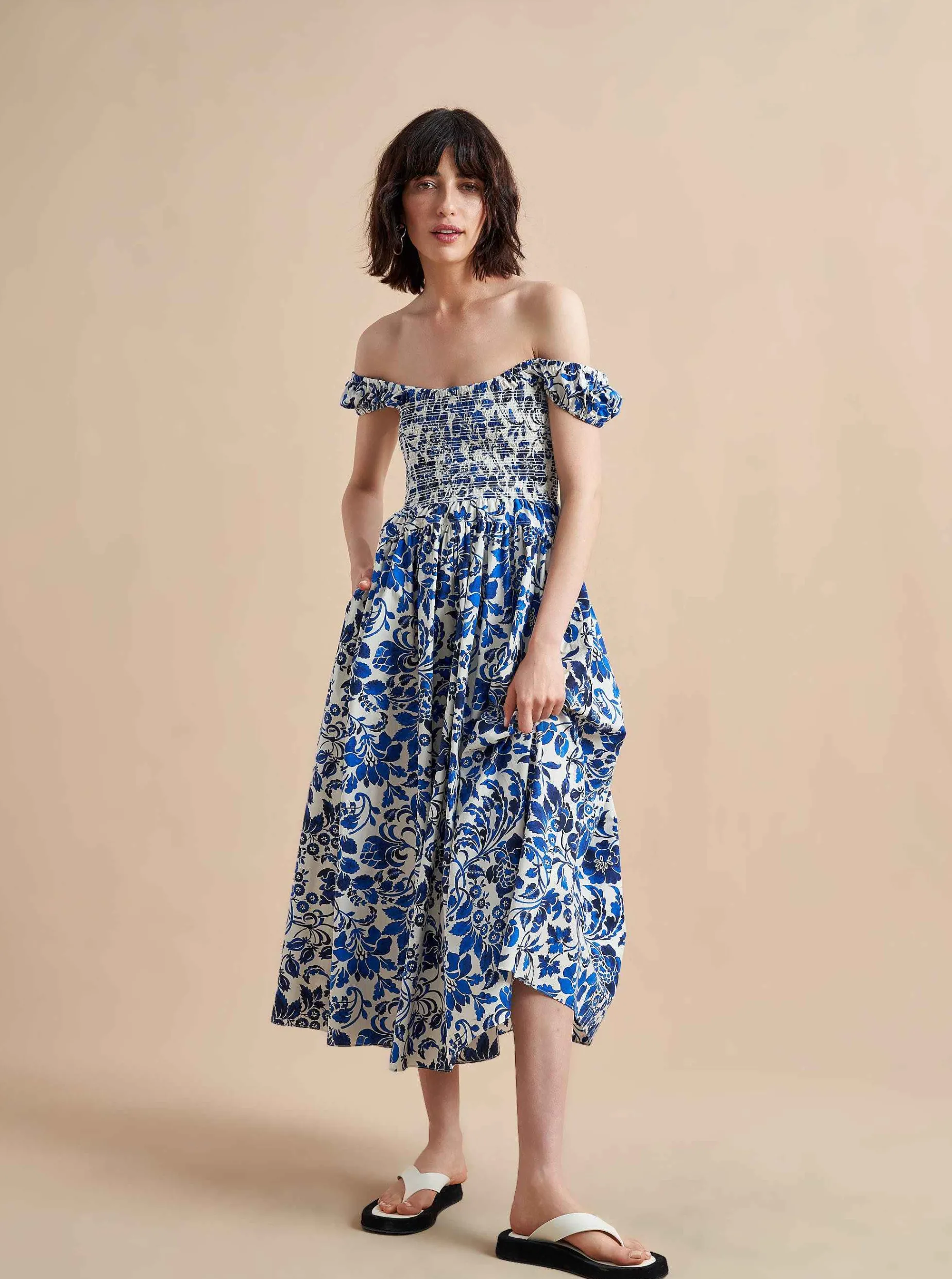 La Ligne Vivian Dress Cobalt/Floral Fashion