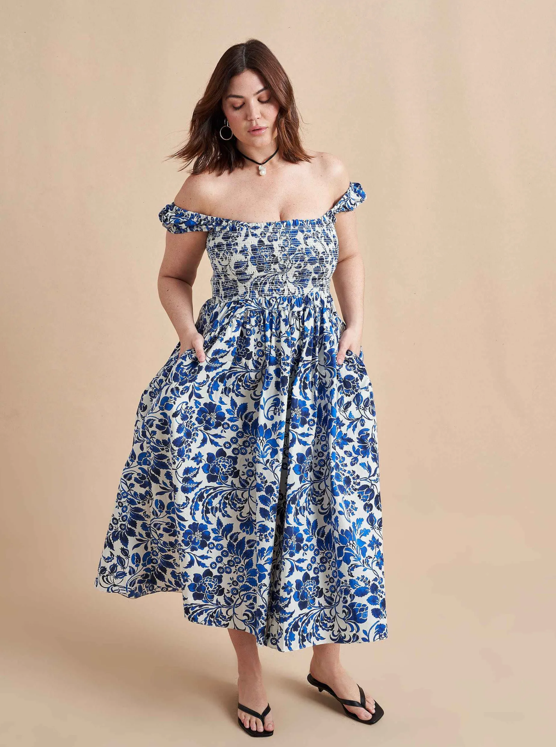 La Ligne Vivian Dress Cobalt/Floral Fashion