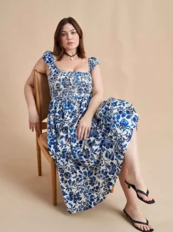La Ligne Vivian Dress Cobalt/Floral Fashion