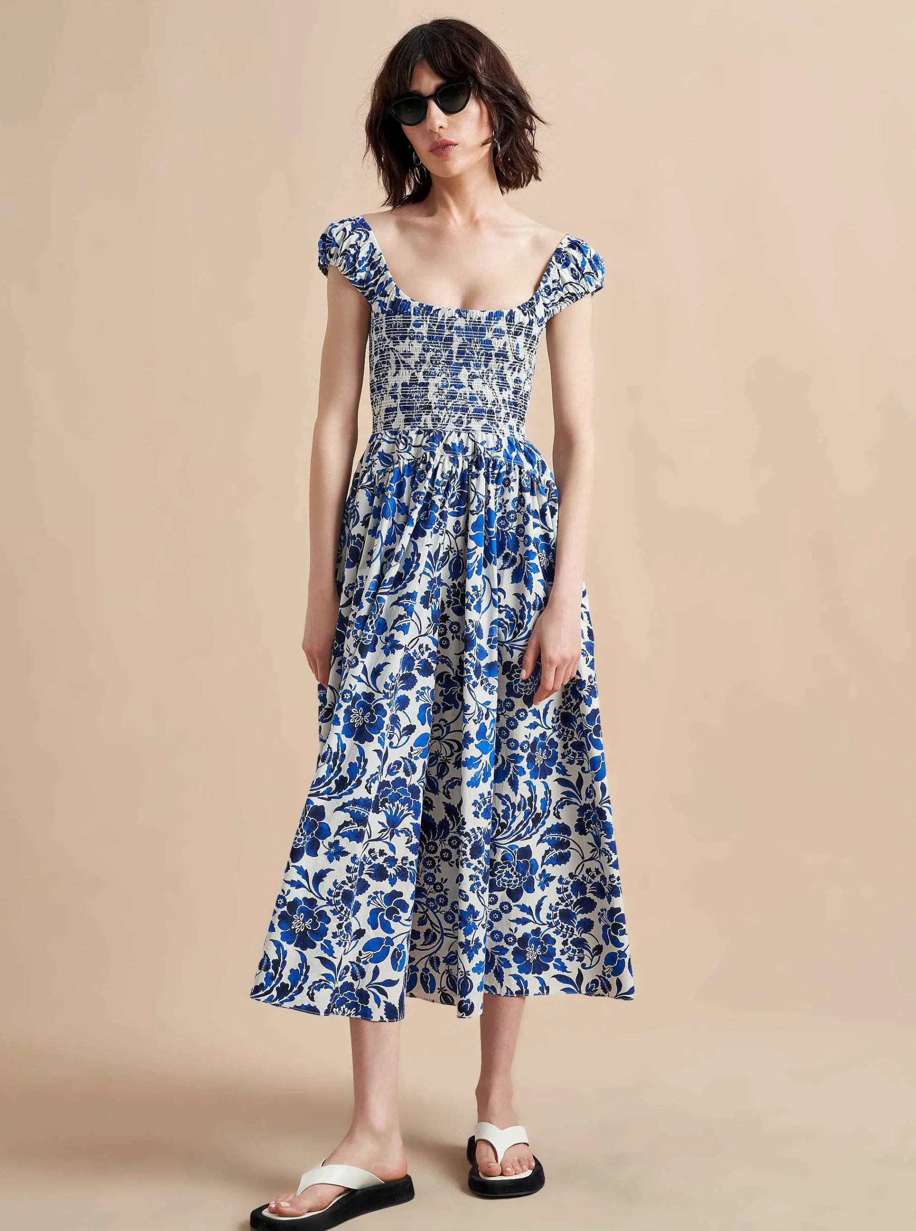 La Ligne Vivian Dress Cobalt/Floral Fashion