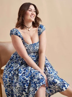 La Ligne Vivian Dress Cobalt/Floral Fashion