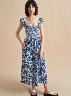 La Ligne Vivian Dress Cobalt/Floral Fashion