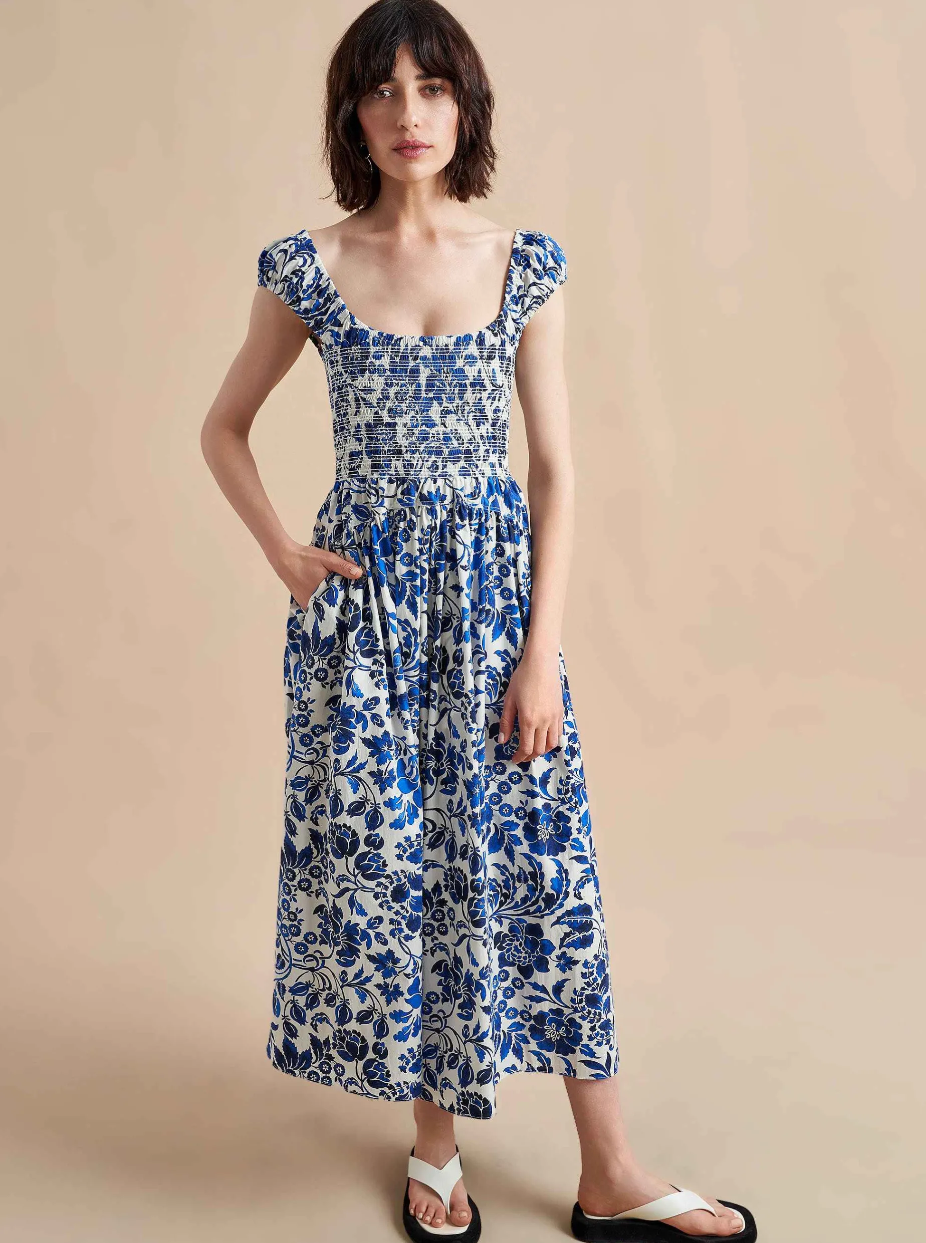 La Ligne Vivian Dress Cobalt/Floral Fashion
