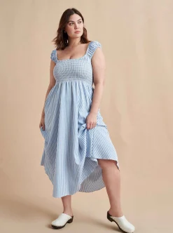 La Ligne Vivian Dress Cornflower/Stripe Discount