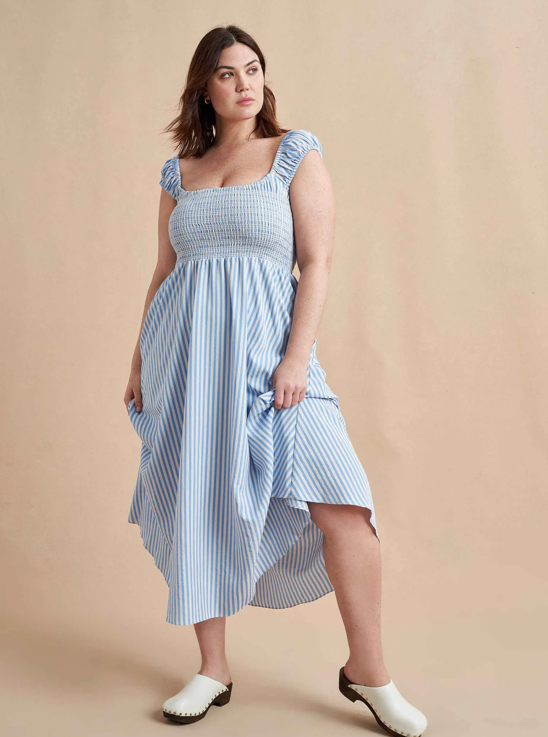 La Ligne Vivian Dress Cornflower/Stripe Discount