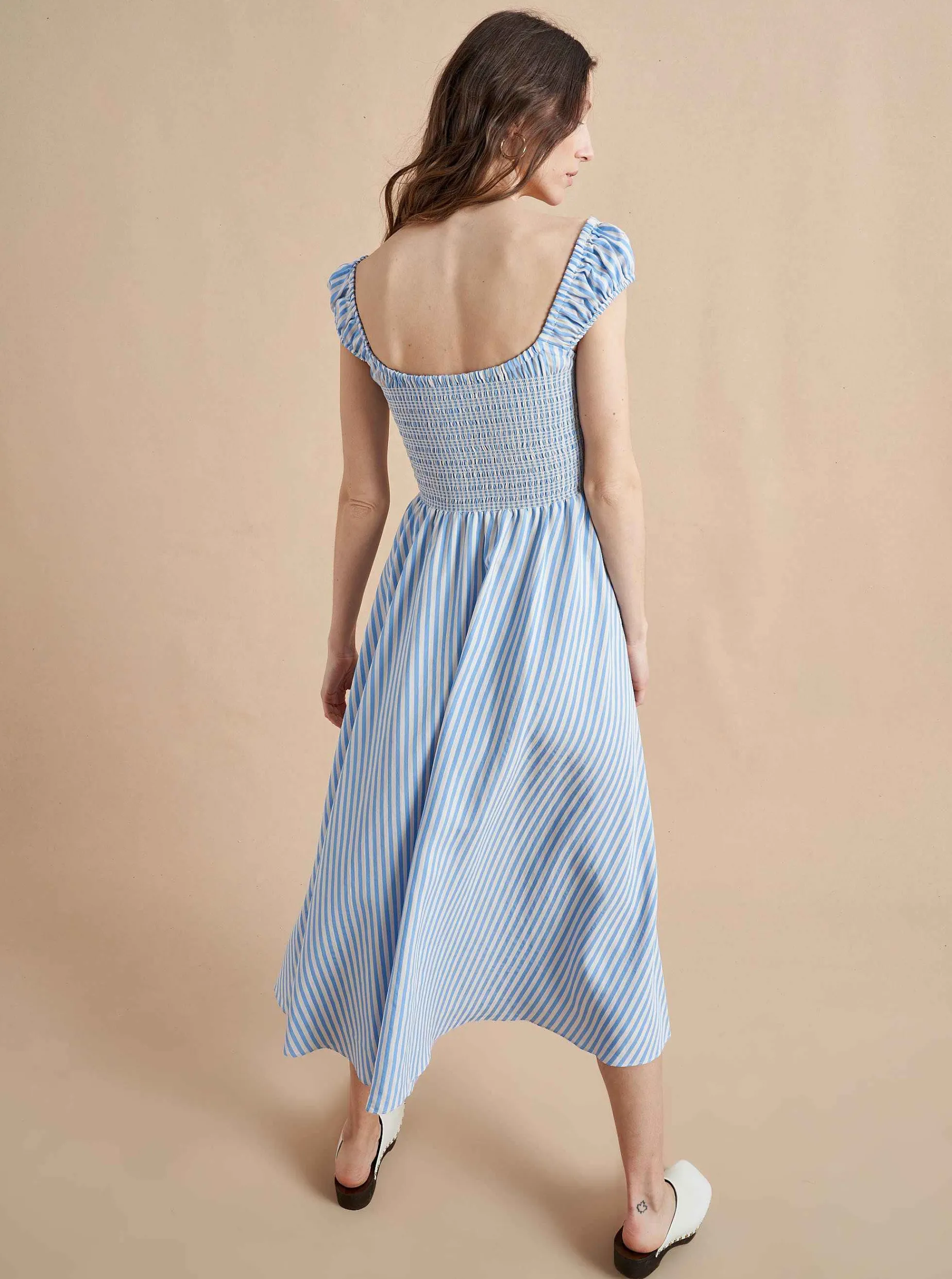 La Ligne Vivian Dress Cornflower/Stripe Discount
