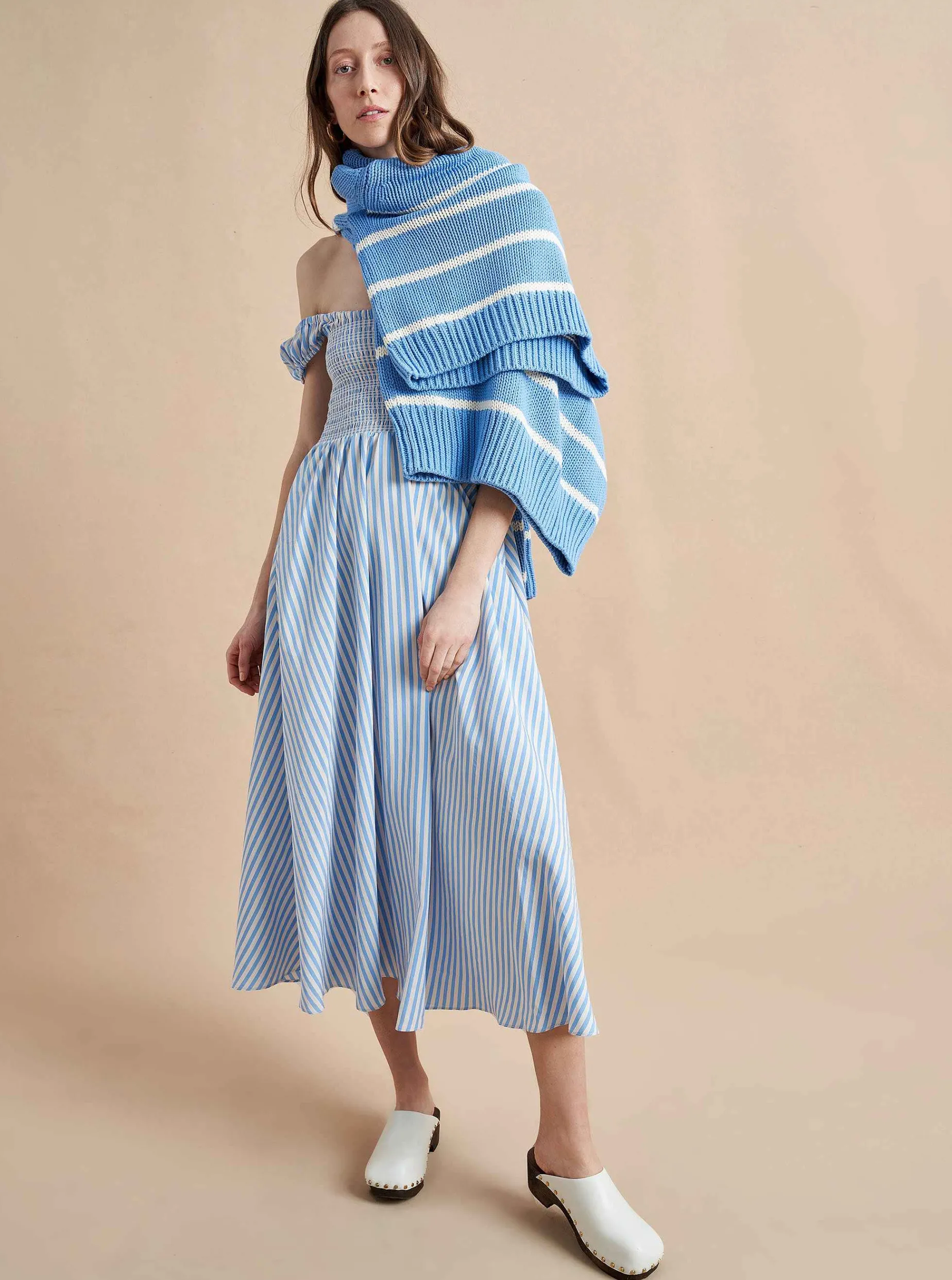 La Ligne Vivian Dress Cornflower/Stripe Discount
