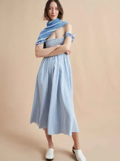 La Ligne Vivian Dress Cornflower/Stripe Discount