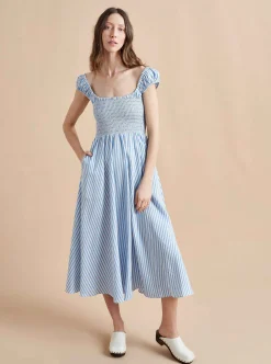 La Ligne Vivian Dress Cornflower/Stripe Discount