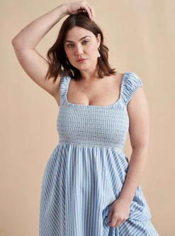 La Ligne Vivian Dress Cornflower/Stripe Discount