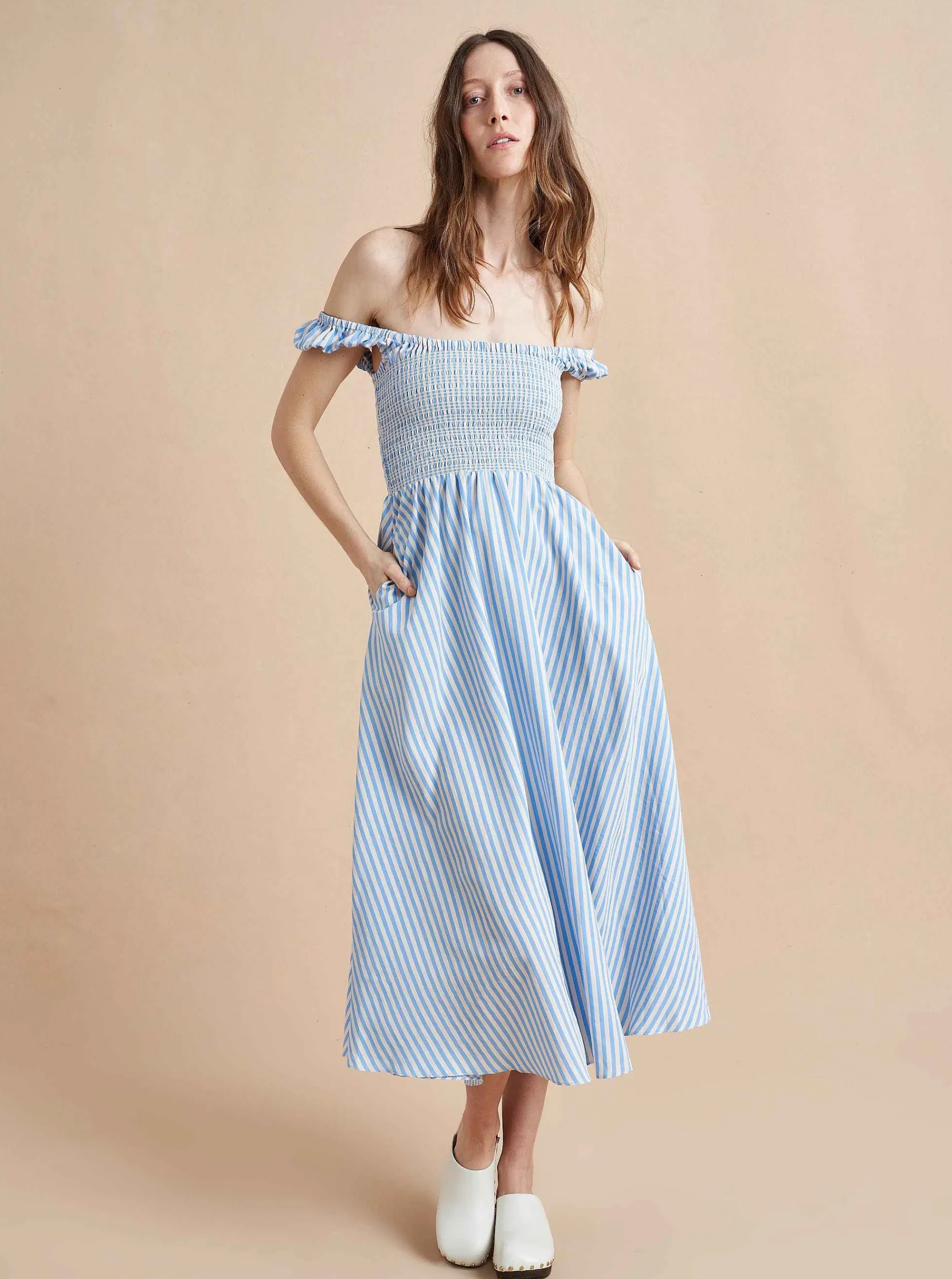 La Ligne Vivian Dress Cornflower/Stripe Discount